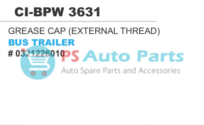 GREASE CAP (EXTRL THRED) BUS TRAILER