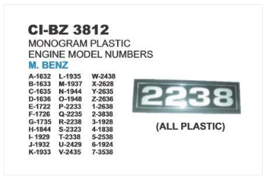 MODEL NUMBER PLASTIC