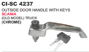 OUTSIDE DOOR HANDLE W/ KEYS SCANIA O/M CHROME