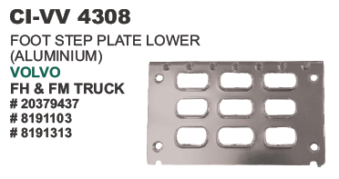 FOOT REST PLATE ALUMINIUM VOLVO FH TRUCK