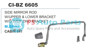 SIDE MIRROR ROD W/UPPER & LOWER BRACKET W/COVER
