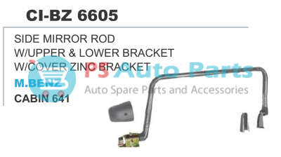 SIDE MIRROR ROD W/UPPER & LOWER BRACKET W/COVER