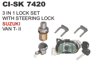 3 IN 1 LOCK SET WITH STEERING LOCK SUZUKI VAN Y 11