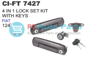 4 IN 1 LOCK SET KIT WITH KEYS FIAT 124 (A) CHROME(B) BLACK