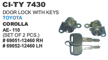 DOOR LOCK WITH KEYS TOYOTA COROLLA AE 110 (ST OF 2)
