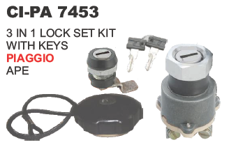 3 IN 1 LOCK SET KIT WITH KEYS PIAGGIO