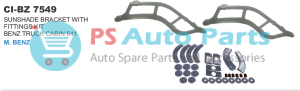 SUNSHADE BACKET WITH FITTINGS KIT BENZ TRUCK CABIN 641