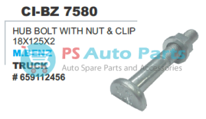 HUB BOLT WITH NUT & CLIP 18X125X2 M.BENZ
