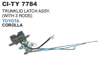 7784.png TRUNKLID LATCH ASSY. (WITH 3 RODS) TOYOTA COROLLA