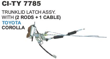 TRUNKLID LATCH ASSY. WITH (2 RODS+1CABLE) TOYOTA COROLLA