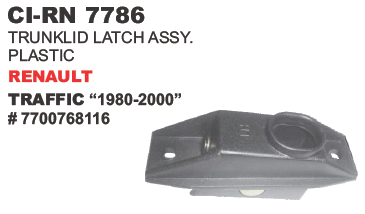 TRUNKLID LATCH ASSY. PLASTIC REULT TRAFFIC