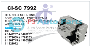 "GEAR BOX MOUNTING BORE Ã˜ 15MM, LENGTH 270MM THREAD 1 M14 X 2, THREAD 2 M16 X 2 WIDTH 180MM SCANIA TRUCK "