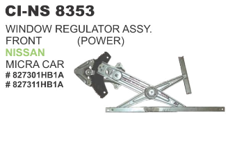 WINDOW REGULATOR ASSY. FRONT (POWER) NISSAN MICRA CAR