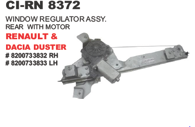 WINDOW REGULATOR ASSY REAR WITH MOTOR RENAULT & DACIA DUSTER