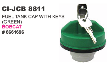 8811.png FUEL TANK CAP WITH KEYS GREEN BOBCAT