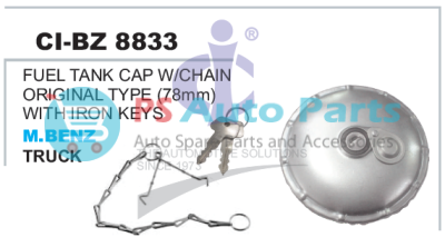 FUEL TANK CAP WITH IRON KEYS (WITH CHAIN) ORIGINAL TYPE M BENZ 78MM