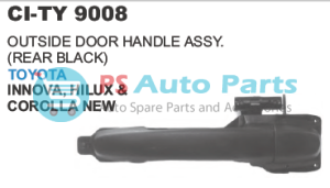 "OUTSIDE DOOR HANDLE ASSY.(REAR BLACK) TOYOTA INNOVA, HILUX,"