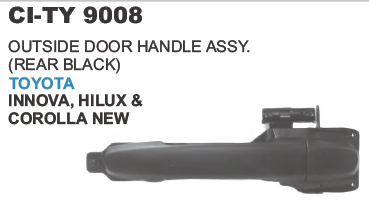 "OUTSIDE DOOR HANDLE ASSY.(REAR BLACK) TOYOTA INNOVA, HILUX,"