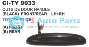 OUTSIDE DOOR HANDLE (BLACK) FRONT /REAR LH+RH TOYOTA ETIOS