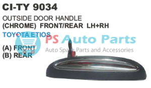 OUTSIDE DOOR HANDLE (CHROME) FRONT REAR LH+RH TOYOTA ETIOS