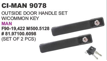 9078.png "OUTSIDE DOOR HANDLE SET W/COMMON KEY MAN F90 19,422 M500.5128 (ST OF 2 PCS)"