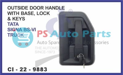OUTSIDE DOOR HANDLE WITH BASE AND LOCK AND KEYS TATA SIGNA BS-VI TRUCK