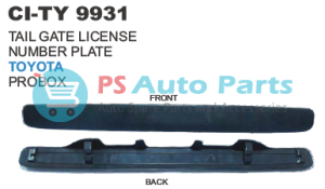 TAIL GATE LICENCE NUMBER PLATE TOYOTA PROBOX