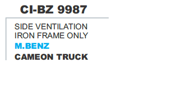 SIDE VENTILATION IRON FRAME ONLY M.BENZ CAMEON TRUCK