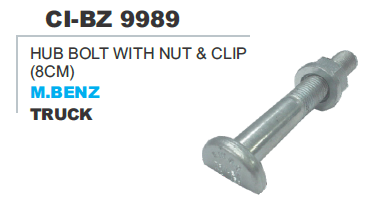 HUB BOLT WITH NUT & CLIP(8CM) M.BENZ TRUCK
